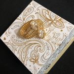 Gold rope ring with 3 big diamonds size 5 New Photo 4