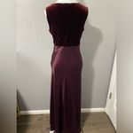 CDC Wear Vintage 90s CDC Caren Desiree burgundy silky velvet formal prom trumpet gown Photo 5