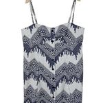 Anthropologie Hutch Naomi Chevron Printed Mini Dress Blue White Size 12 Photo 2
