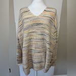 Michael Stars  Cream Gray Cozy Sweater Button Detail v-neck neutral Photo 1