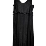 Madewell Black Dress Metallic Shimmer Ruffle Cami Sleeveless Ruffles 14 EUC Photo 4