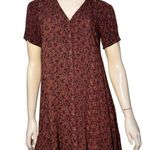 Staring At Stars Urban Outfitters Y2K Size XS Burgundy Print Short Tunic Dress Photo 0