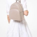 Michael Kors New! Abbey Medium Pebbled Leather Backpack Soft Pink Photo 0