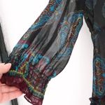 ECI New York Sheer Button Tunic Top Mini Dress Boho Y2K Ruffle Indie Size M Black Size M Photo 3