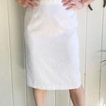 Leslie Fay Vintage Haberdashery White Knee Length Retro Pinup Pencil Skirt Sz 8 Photo 0