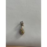 925 marked Silver Teardrop Pendant With Multicolored CZ Gemstones Photo 7