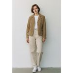 Bill Blass Vintage 90s Y2K era L corduroy jacket light brown/tan cropped blazer Photo 9