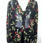 East 5th Women’s Gothic Sheer Button Down Florals Whimsy LARGE Photo 2