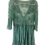 Floral Pattern Embroidered crochet Lace Swimwear Cover ups Tunic Dress M Green Size undefined Photo 1