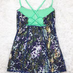 Lululemon Dancing Warrior Tank Top Floral Sport Purple Green Pistachio Size 4 Photo 0
