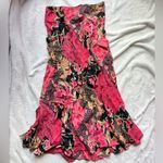 Angie Black and Pink Floral Patchwork Skirt Photo 0