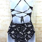 Harry Potter Spells Swimsuit Womens S Black White Spell Words Graphic Back Strap Photo 7