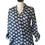 NWT MARTHA STEWART Navy 100% Linen Shell Shirt Blue Photo 5