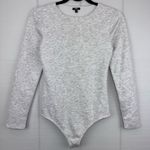 EXPRESS Gray Lined Body Contour Long Sleeve Thong Bodysuit Size S Photo 0