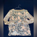 7th Ray Floral Long Sleeve Top with Velvet Sleeves Photo 1