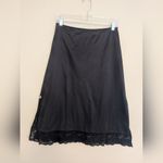 Vintage Black Lace Slip Skirt Rosebud Embroidery 27” | Whimsigoth Coquette Size M Photo 1
