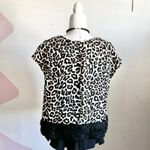 Worthington Leopard Fur Trim Top, Grunge, 2000s, Trendy, XL, Retro,‎ Trashy Glam, Bimbo Photo 2