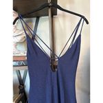 Misha Veronika Strappy Stretch Metallic Midi Dress Nightshade Blue Womens Size 4 Photo 7