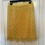 Anthropologie Elevenses Yellow Lace Pencil Skirt size 0 EUC Photo 1