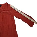 BYdesign Tunic Blouse Large Orange Crochet Roll Tab Long Sleeve V Photo 6