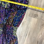 Colorful boho style paisley print Strapless Dress Purple Size M Photo 4