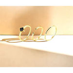 Boutique NEW‎ Dainty 14k Gold Plated Silvet Black Melee Ring Size 5.5 Photo 7