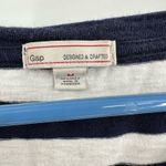 Gap  size medium blue white striped shirt zipper‎ shoulder detail 100% cotton Photo 4
