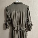 Indulge Green Buttoned Tie Front Dress 3/4 Sleeve Photo 5