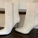 Nine West White Faux Leather Booties  Photo 0