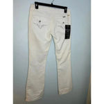 D*Klic White Jeans Size 34 inches Tall Denim Bedazzled Pockets NWT UK Photo 1