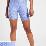 Athleta Elation 7" Biker Shorts XS Liquid Petals Periwinkle Purple Athleisure Photo 0