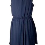 BCX Womens Blouson Dress Sheer Layered Sleeveless Pullover Navy Blue Medium Photo 4