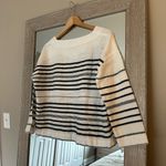 Lemlem  White And Black Striped Cotton Blouse Size Medium Photo 1