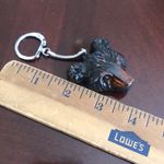 Vintage Pat P . Bear Head Keychain Black Photo 2