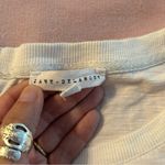 Jane and Delancey  white cotton t-shirt with silver beaded chain giraffe size S Photo 5