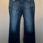 Ariat Real Demin Jeans Embroidered Marine Women's 36R Mid Rise Boot Cut Entwined Photo 0