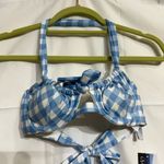 Isabella Rose Chambray Chateau Checkered Halter Swim Top Sz S NWT Blue Photo 2
