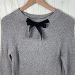 J.Crew Mercantile Bow Neck Sweater Dress Size Medium Grey Wool Blend Knit K3498 Photo 3