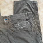 Kuhl Womens Sz 2 Embroidered Capri Pant Outdoor Hiking Gorpcore Goth Grey Y2K Photo 2