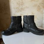 Milwaukee black leather Delusion Zipper Engineer buckle motorcycle biker boots Size 7 Photo 4
