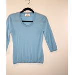 Allude Womens Sweater Blue Crewneck Cashmere Knit 3/4 Sleeve Pullover Jumper XS Photo 3