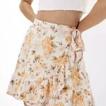 American Eagle Outfitters Cream and Orange Asymmetrical Skirt Photo 0