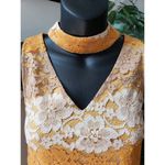Entro  Shift Dress Womens Small Multi Floral Lace Overlay Halter Neck Sleeveless Photo 10