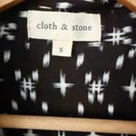 Anthropologie CLOTH & STONE x  | Black White Kasuri Hipster Star Blouse | Small Photo 3