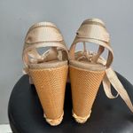 JustFab Tan Espadrille Heels Size 6.5 NWOT Photo 2