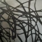 Handmade  black sheer and velvet geometric design scarf 50x42 inches Photo 1