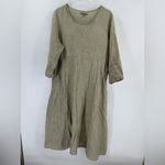 Flax  Dashing Dress - Celery Grid SIZE‎ LARGE Photo 1