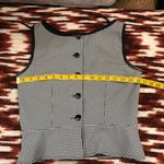 True Vintage 80s 90s Pinup Rockabilly Whimsygoth Black White Plaid Dark Academia Preppy Office Siren Goth Retro Corset Peplum Vest Jacket Top Shirt Boat Neck Sleeveless Button Front Fitted #gothic Photo 4