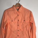 CC Filson Womens Large Pastel Orange Vented Fishing Button Shirt Outdoor Hiking Photo 2
