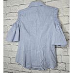Pearl by Lela Rose Oxford Chambray Open Shoulder button up small 0. Blue Photo 4